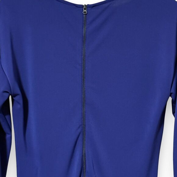 Narciso Rodriguez for Design Nation Purple Ruched Long Sleeve Short Dress Medium - Picture 8 of 10